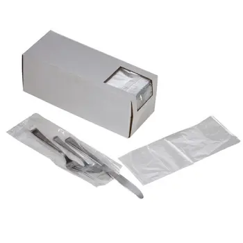 3.75 x 10 Clear Silverware Bags in Dispenser Box 0.65 mil
